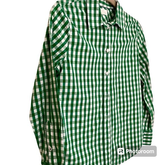 J.Crew Kelley Green and White Checked Shirt - Picture 4 of 9